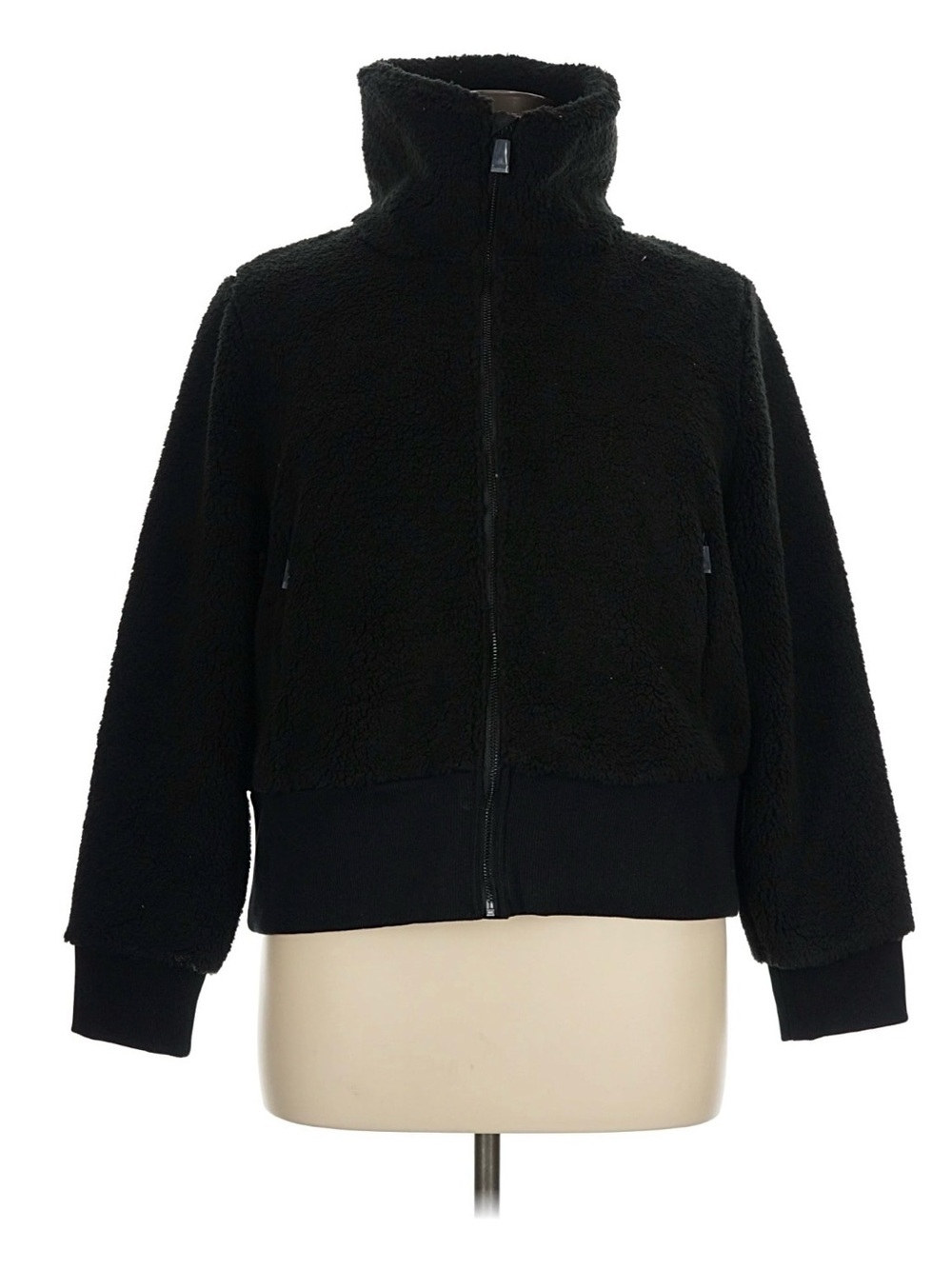 Lauren Ralph Lauren Black Teddy Sherpa Zip Jacket